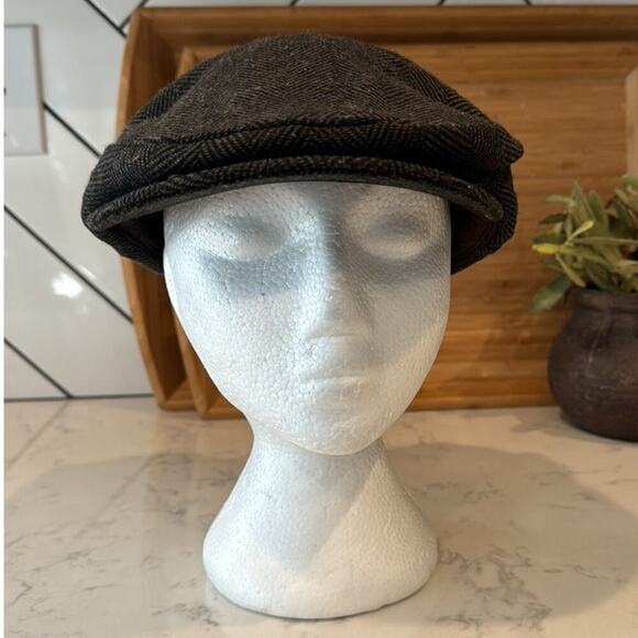 Vintage Scala wool blend newsboy cabby peaky blinders hat brown size Medium - Picture 2 of 6